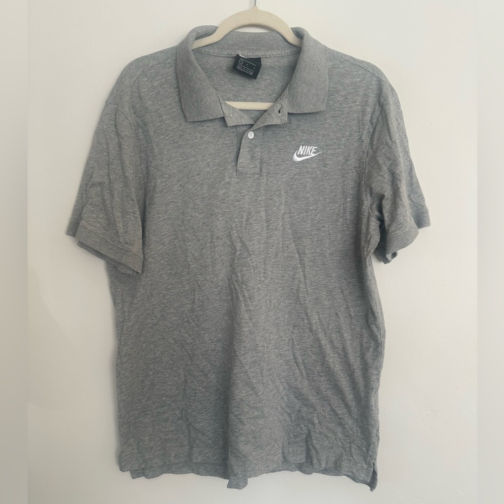 Nike Gray Polo Shirt Size L GUC